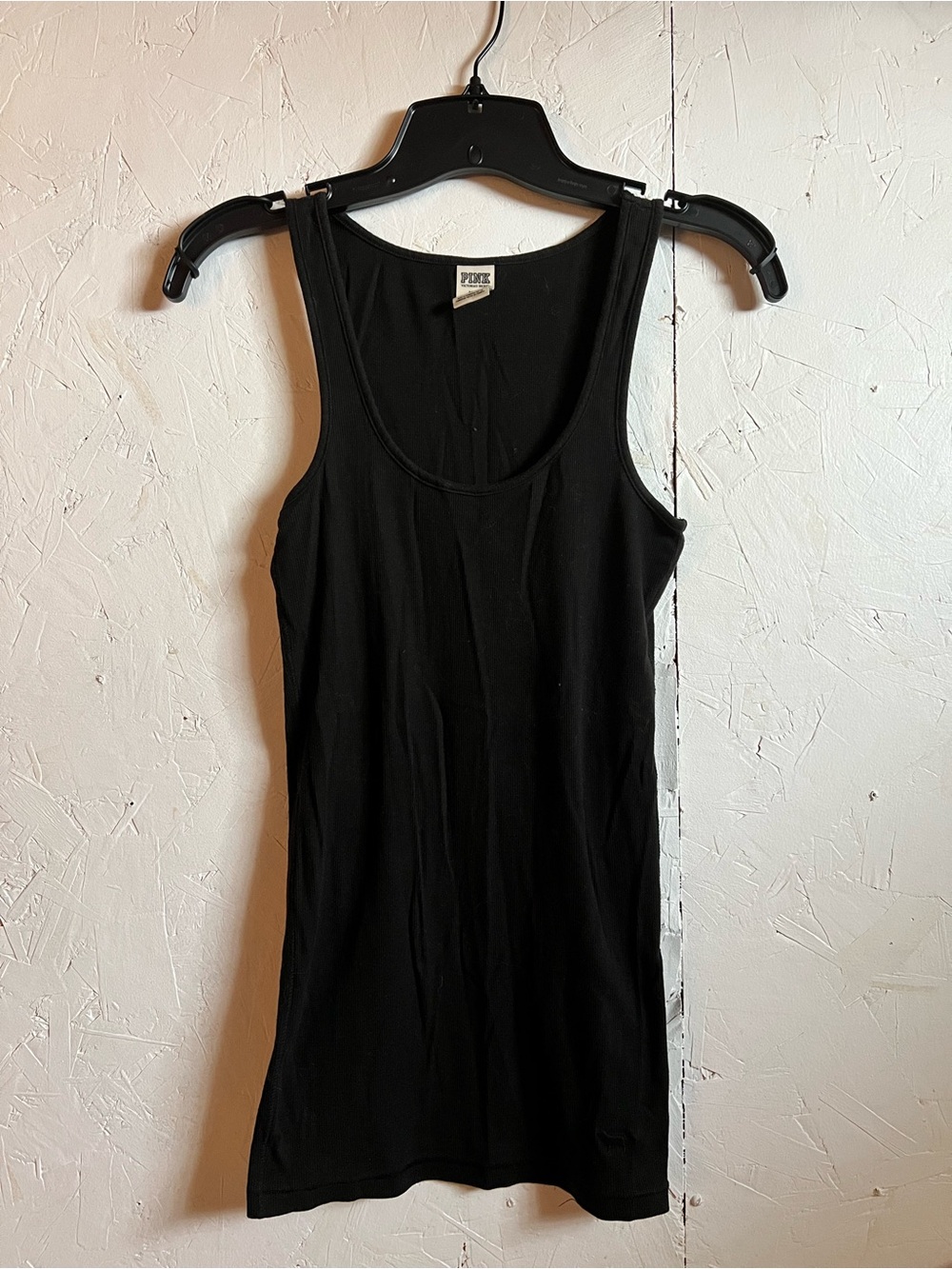 PINK Victoria's Secret Black Ribbed Tank